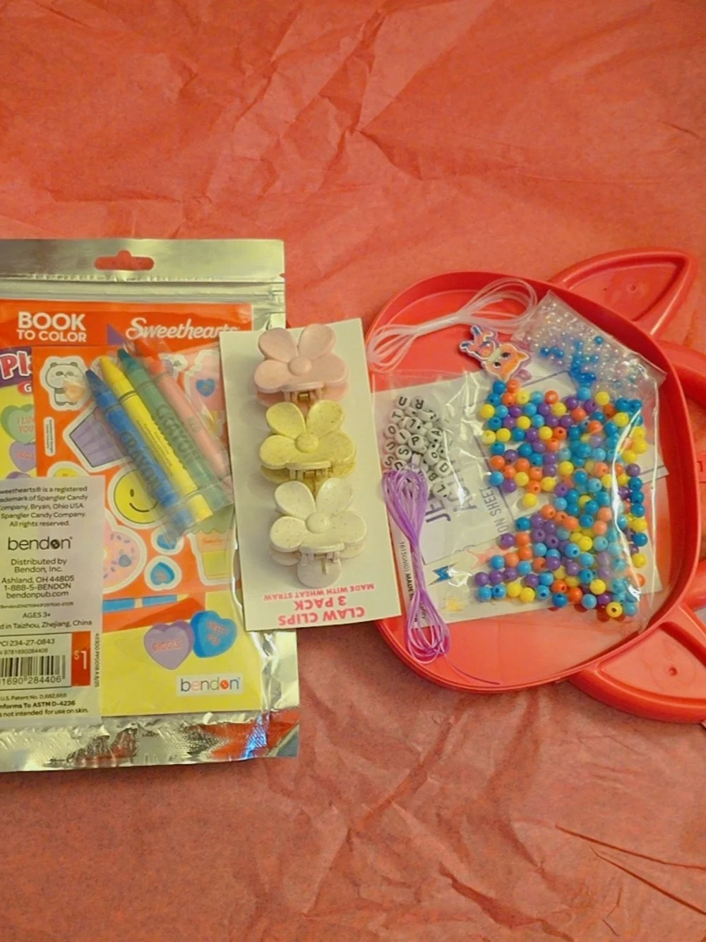 Kids Pink Craft Kit with Beads and Accessories